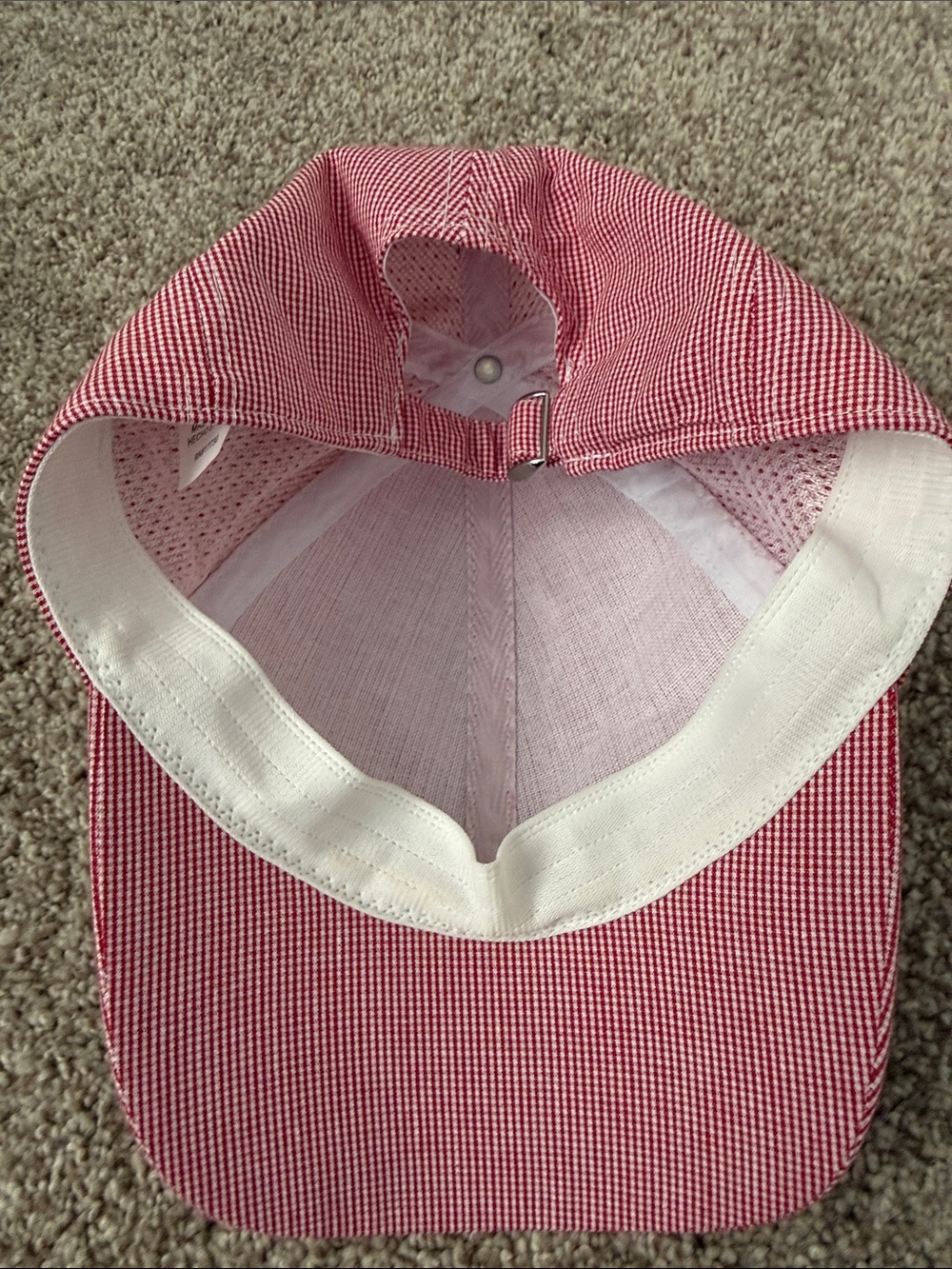 Red Micro-Check Baseball Cap - Picture 2 of 3